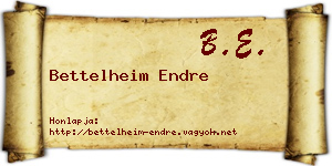 Bettelheim Endre névjegykártya